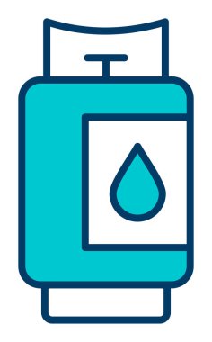 Gaz Silindiri ikon vektör illüstrasyonu  