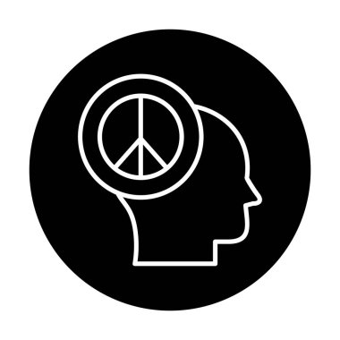 kafa simgesi barış sembolü, vektör illüstrasyonu basit tasarım