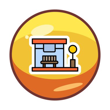 Otobüs Durağı vektör düz simgesi simgesi