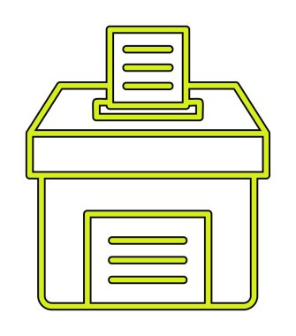 Oy kutusu. taslak vektör simgesi düz illüstrasyon 