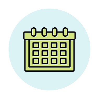 Takvim simgesi, vektör çizimi