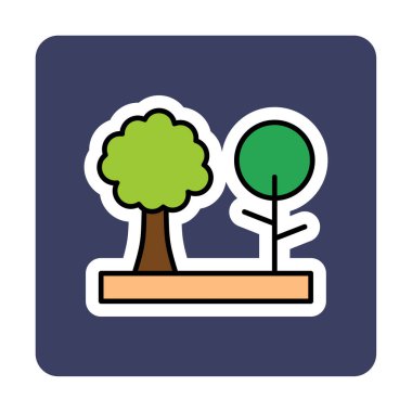 Kişisel ve ticari kullanım için ağaç simgesi vektör illüstrasyonu.