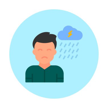 Depresyon konsepti vektör illüstrasyonu