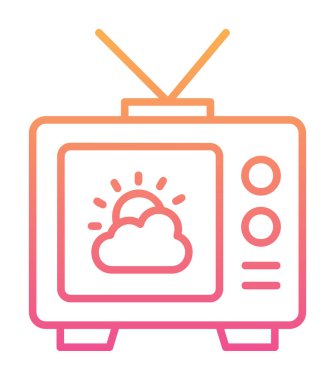 Hava sembollü TV simgesi, vektör illüstrasyonu basit tasarım