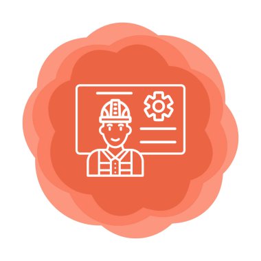 Mimar, sunum simgesi vektör illüstrasyonu yapıyor 