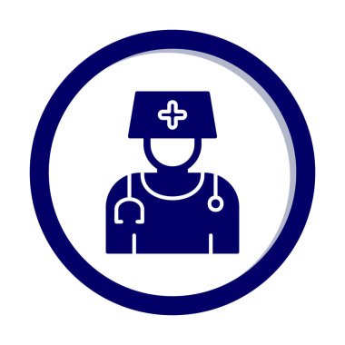 Bayan doktor simgesinin vektör çizimi