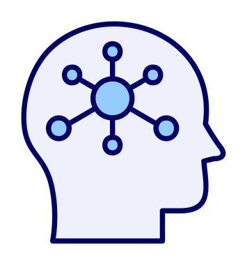 Psikoloji işaretli beyin simgesi tasarım vektörü illüstrasyonu