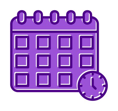 Takvim anımsatma simgesi, bitiş tarihi simgesi, vektör illüstrasyonu