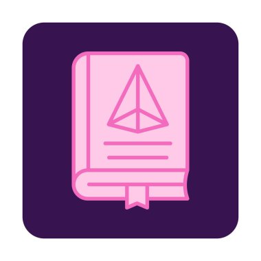 Trigonometri Kitabı simgesi, vektör illüstrasyonu