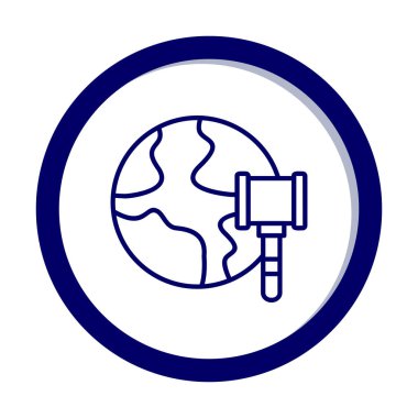 düz Dünya Açık Artırma Simgesi Vektör İllüstrasyonu