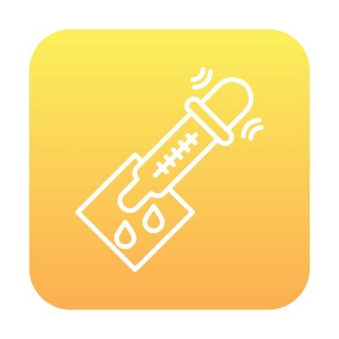 pipette ile tıbbi test simgesi, vektör illüstrasyonu basit tasarım