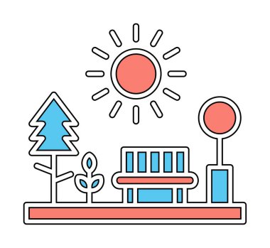 Yedek vektör renk simgesine sahip park 