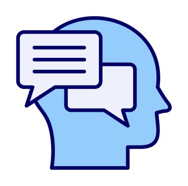 Sohbet düz simgesi, vektör illüstrasyonu