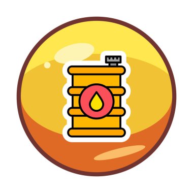 Yağ varili düz ikon vektör çizimi