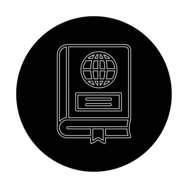 Coğrafya Kitabı web simgesi, vektör illüstrasyonu 