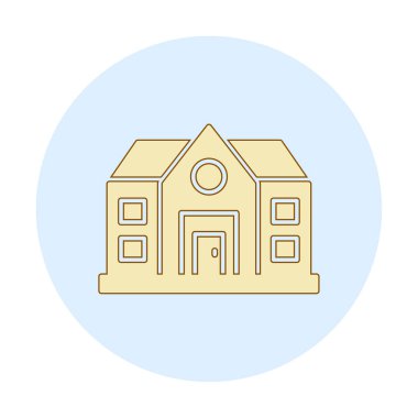 ev düz simgesi, vektör illüstrasyonu 