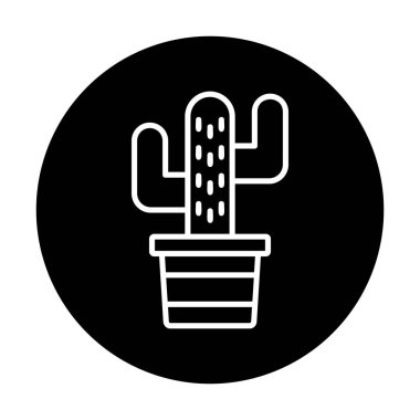Kaktüs simgesi, basit tasarım çizimi  
