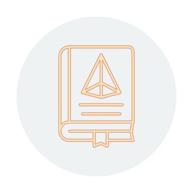 Trigonometri Kitabı simgesi, vektör illüstrasyonu