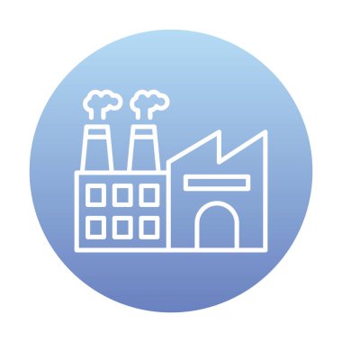 Fabrika web simgesi, vektör illüstrasyonu 