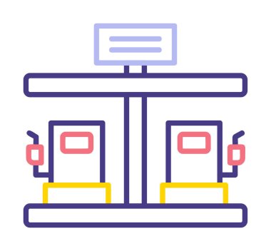 Modern Yakıt İstasyonu simgesinin vektör çizimi                  