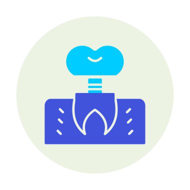 Diş implantı simgesi dış hat vektörü. 