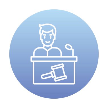 Açık artırmacı simgesi düz stil, vektör illüstrasyonu