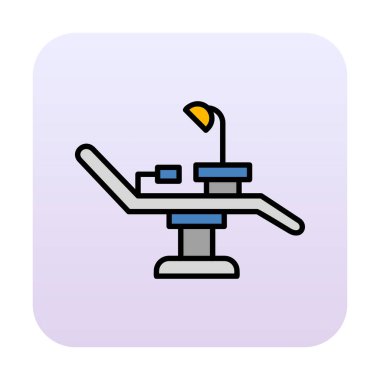 Dişçi Sandalyesi vektör illüstrasyonu, simge ögesi arkaplanı                