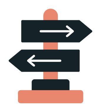 Yön düz simge, vektör illüstrasyonu