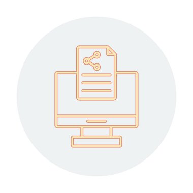 Simge vektör çizimi paylaşım dizaynlı bilgisayar