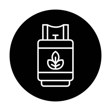 Elektrik üretim biyogaz ikonu vektör illüstrasyonu