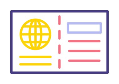 Kartpostal simgesi, vektör illüstrasyonu basit tasarım