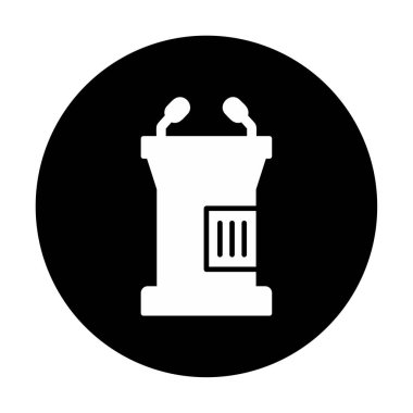 hoparlör kürsü simgesi vektör illüstrasyonu                         