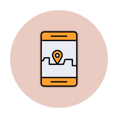 Akıllı telefon GPS simgesi, vektör illüstrasyonu 