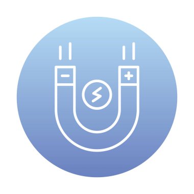 Mıknatıs düz simgesinin vektör çizimi 