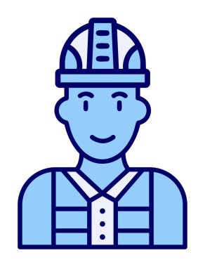 Kask vektör illüstrasyon tasarımlı işçi. Foreman.                        