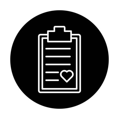 Kalp ikonu vektör illüstrasyonlu Tıbbi Rapor               