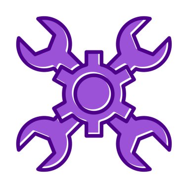 Düz servis ve vites simgesi. vektör grafiği