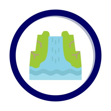 Basit Waterfal simgesi, vektör illüstrasyonu