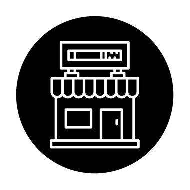 dükkan simgesi, vektör illüstrasyonu basit tasarım