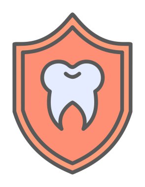 Diş Koruma simgesinin vektör illüstrasyonu 