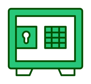 Güvenli kutu simgesi, vektör illüstrasyonu 