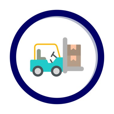 Basit Forklift simgesi, vektör illüstrasyonu
