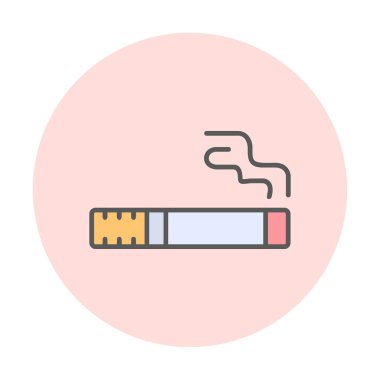 sigara yassı simgesi, vektör illüstrasyonu  