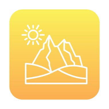 Çöl dağı manzara ikonu vektör illüstrasyon tasarımı