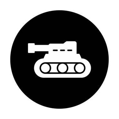 askeri tank simgesi, vektör illüstrasyonu 