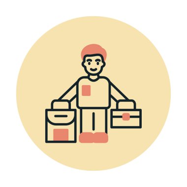 Mülteci Web simgesi, vektör illüstrasyonu 