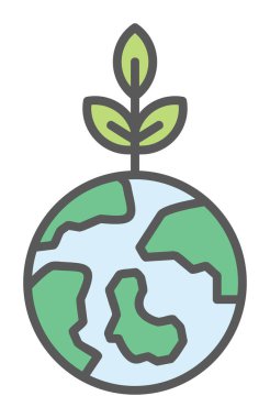 Dünya gezegeni ve vektör illüstrasyon tasarımını bırakıyor. Bastır Yeşil kavram                                          