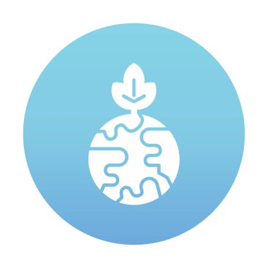 Ağaç simgesine sahip toprak küresi, gezegen kavramının ekolojik sürdürülebilirliği, vektör illüstrasyonu