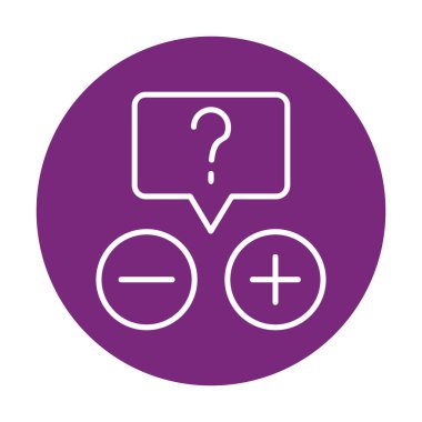 soru işareti ve cevap seçimi düz simge, vektör, illüstrasyon, bilgi, işaret ve imza