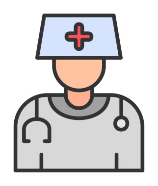 Bayan doktor simgesinin vektör çizimi